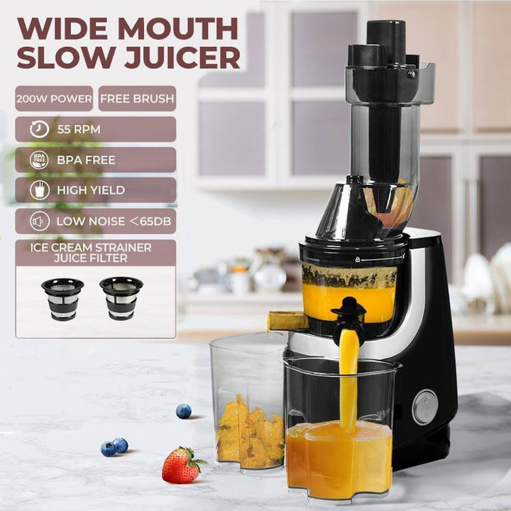 Taylor & Brown Juicer Machines, Slow Juicer Masticating Juicer, Cold Press Juicer with Quiet Motor & Reverse Function for Fresh Healthy Fruits and Vegetables Juice, Easy to Clean with Brush