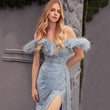 Blue Host Dress Beaded Mermaid Light Luxury