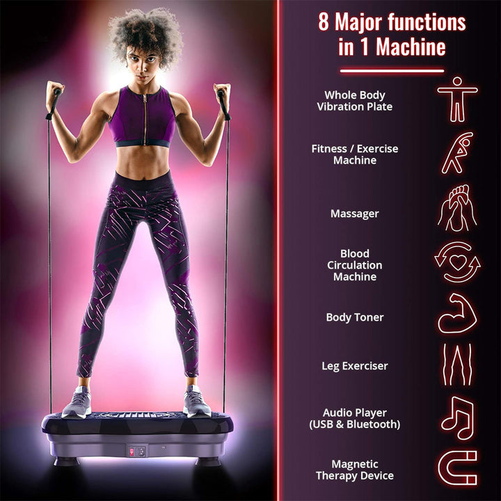 Power Vibration Plate Exercise Machine – 99 Levels & 10 Modes, Bluetooth, Remote ControlHome Fitness & Weight Loss Equipment | Full-Body Workout, Fat Burning & Muscle Toning