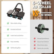 6-Wheels Abdominal Wheel Roller With 8 Elbow Supports And Automatic Rebound,