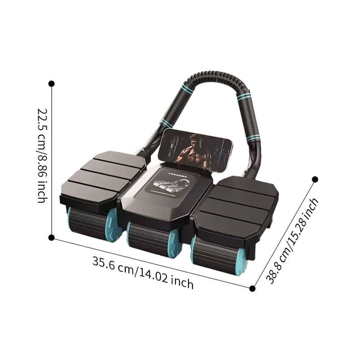 6-Wheels Abdominal Wheel Roller With 8 Elbow Supports And Automatic Rebound,