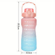 1500ml Gradient Color Sports Water Bottle, Frosted PET Material with Pop Cap and Straw, Large Capacity, Ideal for Gym, Sports, and Daily Hydration - Includes Random Stickers