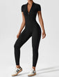 Zipper Long Sleeve Jumpsuit Yoga Fitness Training Pants Tight Hip Seamless Sports Jumpsuit For Women Clothing