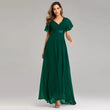Evening Dresses  Elegant V-Neck Ruffles Chiffon