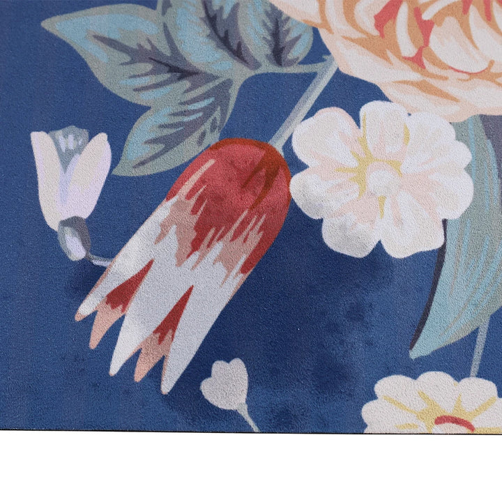 WT020 Custom Eco-Friendly 3mm Yoga Mat Nature Rubber with Blue Rose Flower Design Pilate Gym Exercise Suede Mat Stock Available