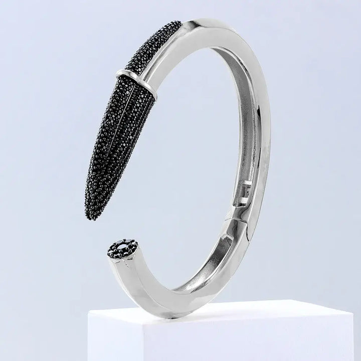 Trendy Cubic Zircon Crystal  Pencil cuff Bangle