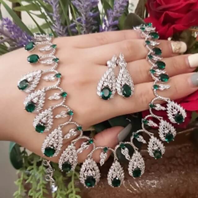 Luxury Bridal Wedding Gorgeous Sparkling Jewelry Set