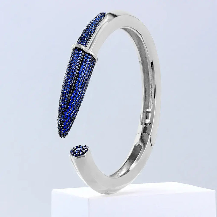 Trendy Cubic Zircon Crystal  Pencil cuff Bangle