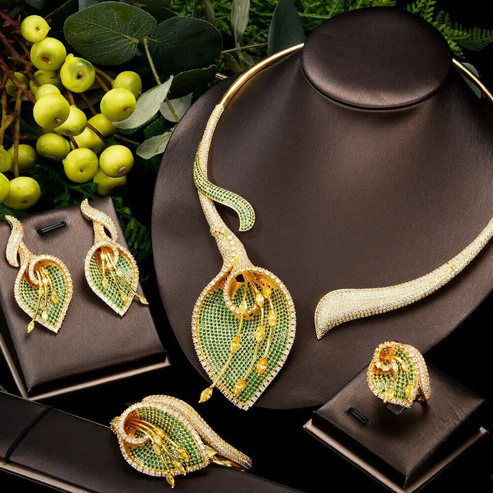 Full Micro Zircon Crystal  Luxury Jewelry Set