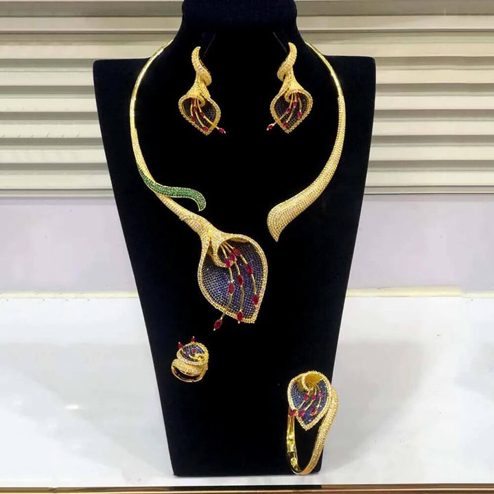 Full Micro Zircon Crystal  Luxury Jewelry Set