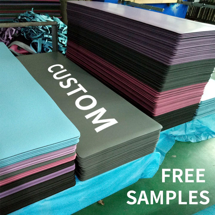 WT020 Custom Eco-Friendly 3mm Yoga Mat Nature Rubber with Blue Rose Flower Design Pilate Gym Exercise Suede Mat Stock Available