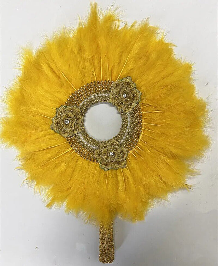 Luxurious Handmade Feather Hand Fan