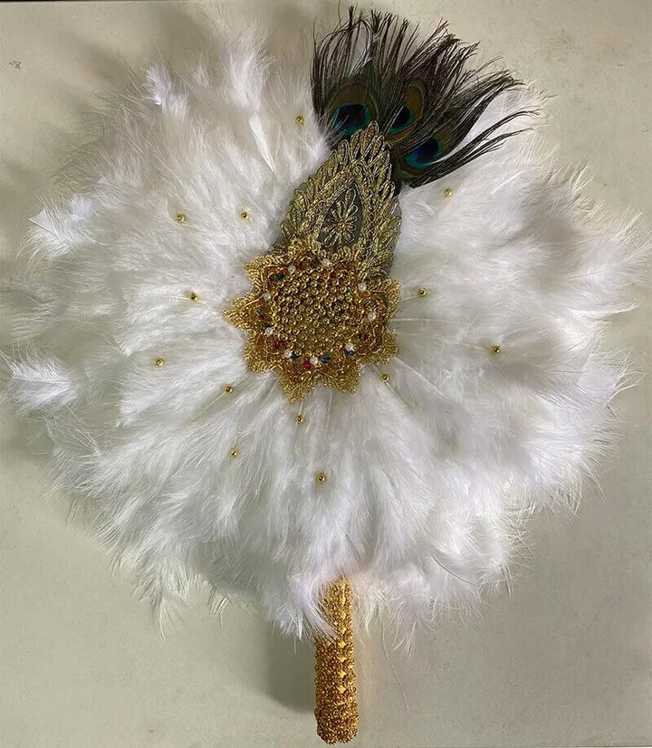 Luxurious Handmade Feather Hand Fan