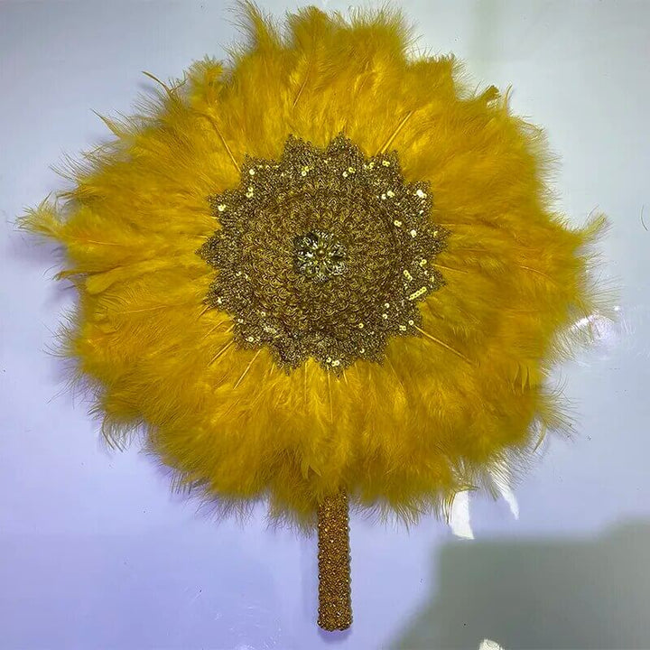 Luxurious Handmade Feather Hand Fan