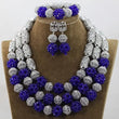 African Crystal  Beads Statement Bib Jewelry Sets