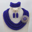 African Crystal  Beads Statement Bib Jewelry Sets