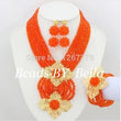 Jewelry Set Orange Nigerian Wedding beads