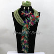 Wedding Beads Green Crystal Luxury set