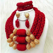 African Crystal  Beads Statement Bib Jewelry Sets