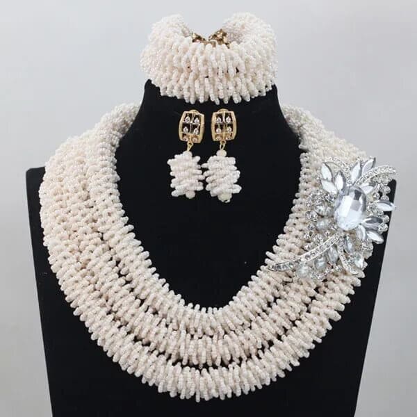 African Crystal  Beads Statement Bib Jewelry Sets