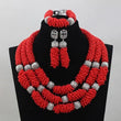 African Crystal  Beads Statement Bib Jewelry Sets