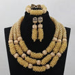 African Crystal  Beads Statement Bib Jewelry Sets