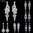 Korean Clear Crystal Rhinestones long drop Earring