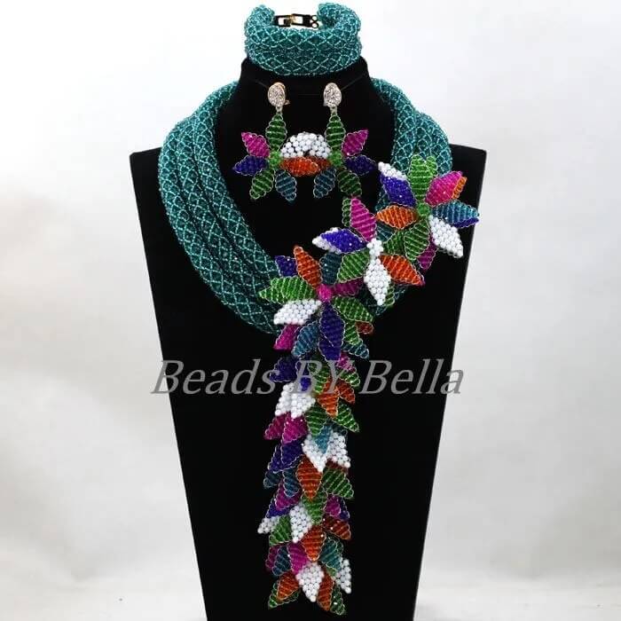 Wedding Beads Green Crystal Luxury set