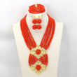 Jewelry Set Orange Nigerian Wedding beads