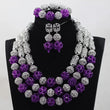 African Crystal  Beads Statement Bib Jewelry Sets