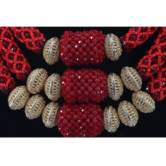 African Crystal  Beads Statement Bib Jewelry Sets