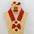 Jewelry Set Orange Nigerian Wedding beads