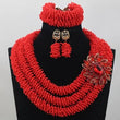 African Crystal  Beads Statement Bib Jewelry Sets