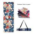 WT020 Custom Eco-Friendly 3mm Yoga Mat Nature Rubber with Blue Rose Flower Design Pilate Gym Exercise Suede Mat Stock Available