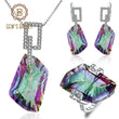 Rainbow Mystic Quartz Gemstone Jewelry Sets 925 Sterling Silver