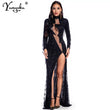 Sexy See through Maxi Club woman Autumn Summer sequin dress women party night glitter bodycon vintage long dress ladies dresses