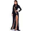 Sexy See through Maxi Club woman Autumn Summer sequin dress women party night glitter bodycon vintage long dress ladies dresses