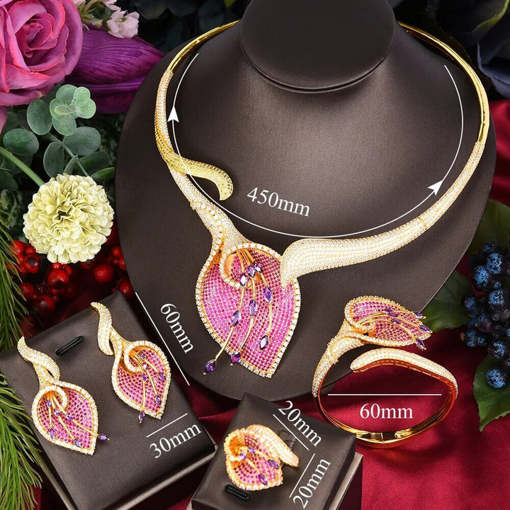 Full Micro Zircon Crystal  Luxury Jewelry Set