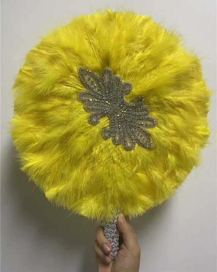 Luxurious Handmade Feather Hand Fan