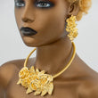 Dubai Big Flower Jewelry Set Fashionable African Necklace