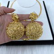 Women Necklce Earring 2 Pcs Jewelry Set Large Pendant Gold Plated Luxury Nigeria Dubai Gold Color Jewelry Sets For Women