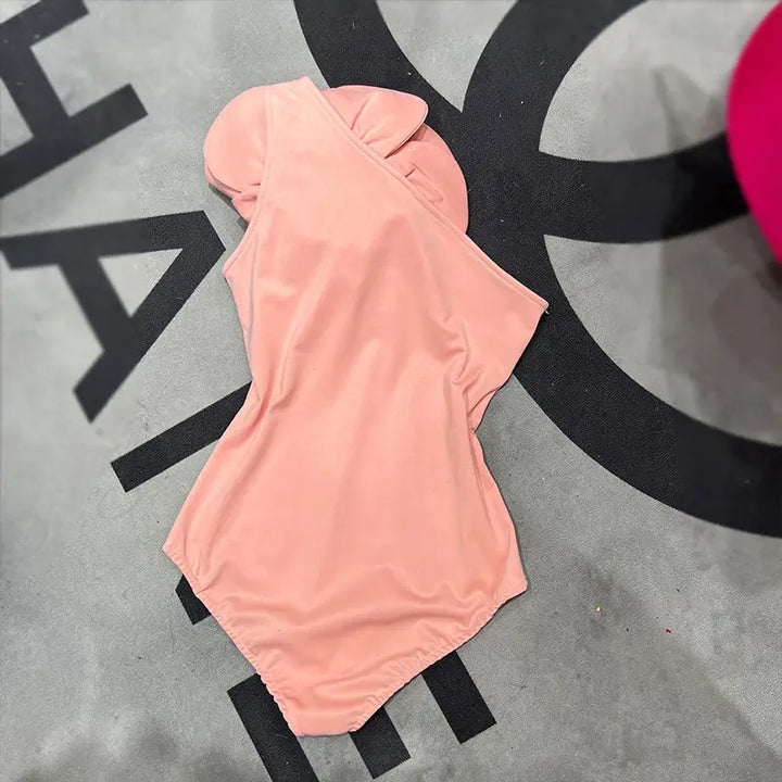 Three-Dimensional Large Flower Single Shoulder Jumpsuit Bodysuits