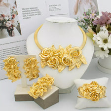 Dubai Big Flower Jewelry Set Fashionable African Necklace