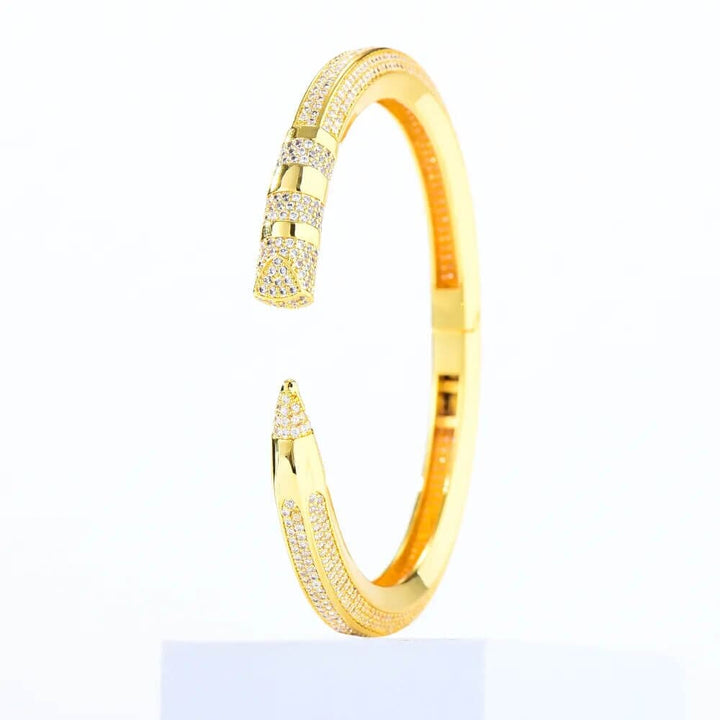 Trendy Cubic Zircon Crystal  Pencil cuff Bangle