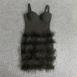 Spaghetti Strap Bandage  sexy Feathers Dress