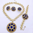 Italian 18K Gold Plated Blue Opal Jewelry Sets