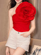 TWOTWINSTYLE Spliced Appliques Skinny Bodysuits For Women Strapless Sleeveless High Waist Solid Bodysuit Female Summer Fashion