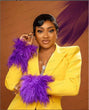 Ostrich Feather Women Suit Set 2 Pieces Formal Jacket+Pants Luxury Plus Size Wedding Guest Prom Dress Custom Made Blazer Coat
