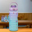 1500ml Gradient Color Sports Water Bottle, Frosted PET Material with Pop Cap and Straw, Large Capacity, Ideal for Gym, Sports, and Daily Hydration - Includes Random Stickers