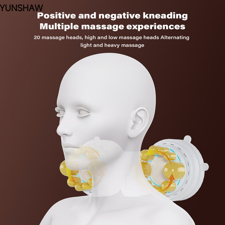 YUNSHAW Full Body Massager Mat with Heat & Movable Shiatsu Neck Back Massager Pillow, Lumbar Traction & Relax,9 Vibration Motors & Back Heating Pad,Full Body Massager for Neck Back Waist Hip Leg, Massage Gift For Mom/Dad/Wome